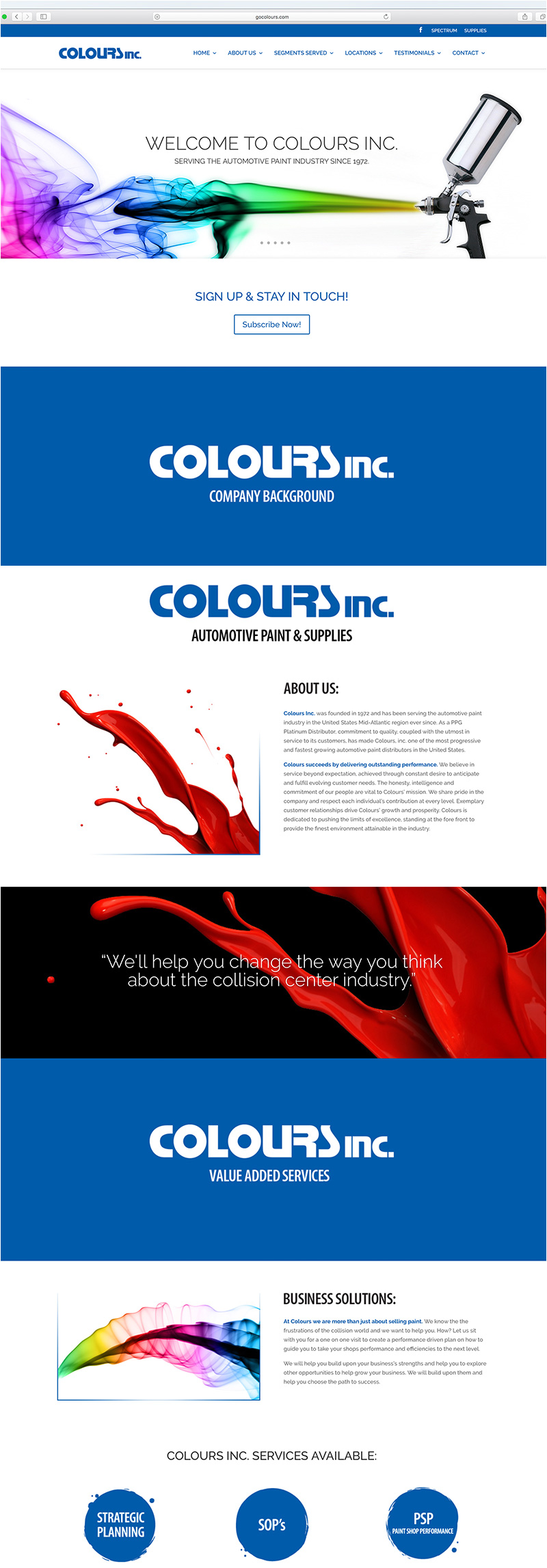 Colours, Inc. Automotive Paint & Supplies website