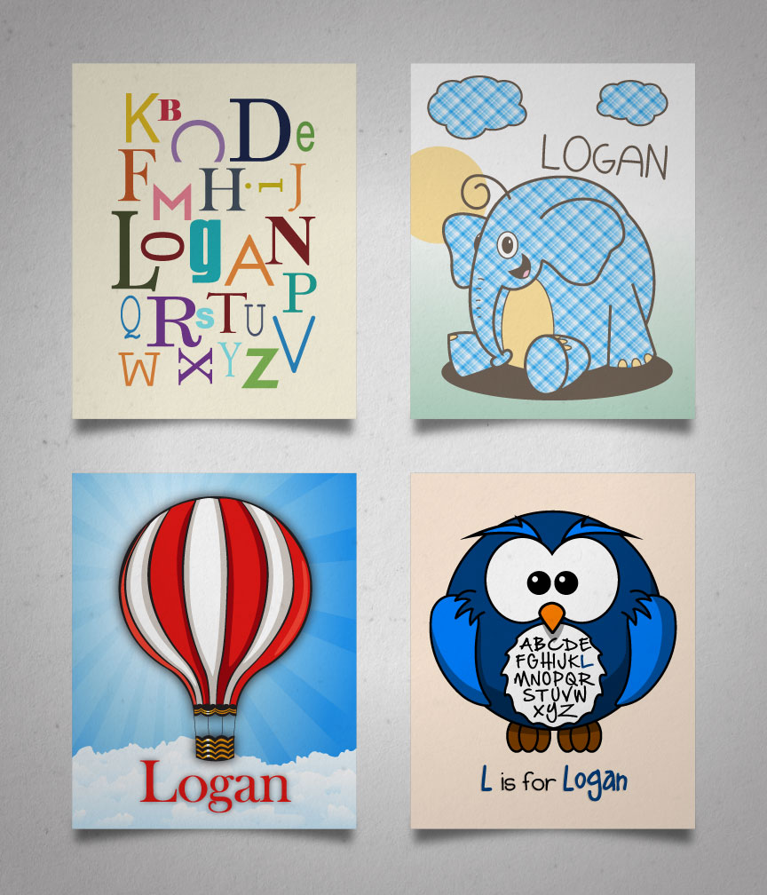 Nursery Wall Prints - Logan